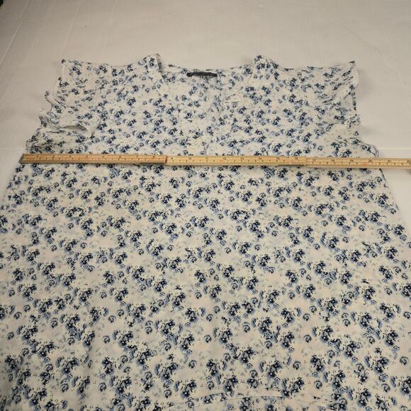 Adrianna Papell Womens Medium Blouse Ditsy Floral Lightweight Flowy Cottagecore - Picture 7 of 10